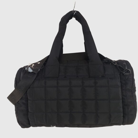 Steve Madden Quilted Nylon Black Duffel Bag With Star Charm & Adjustable Strap - Picture 4 of 13